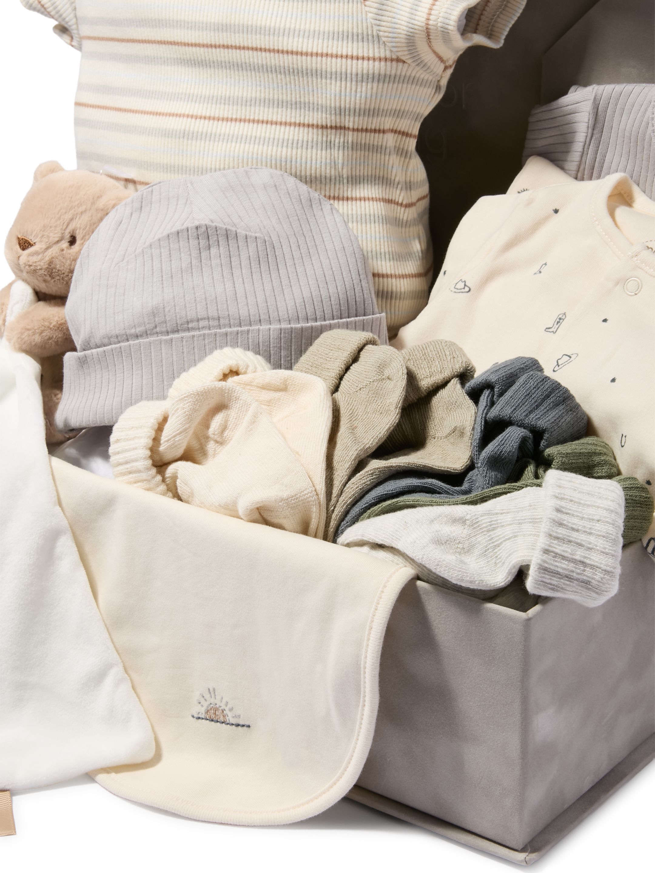 Baby Gift Set &ndash; 5-Piece Sleepsuit Set, Bear Comforter & 5-Pack Socks image number 2